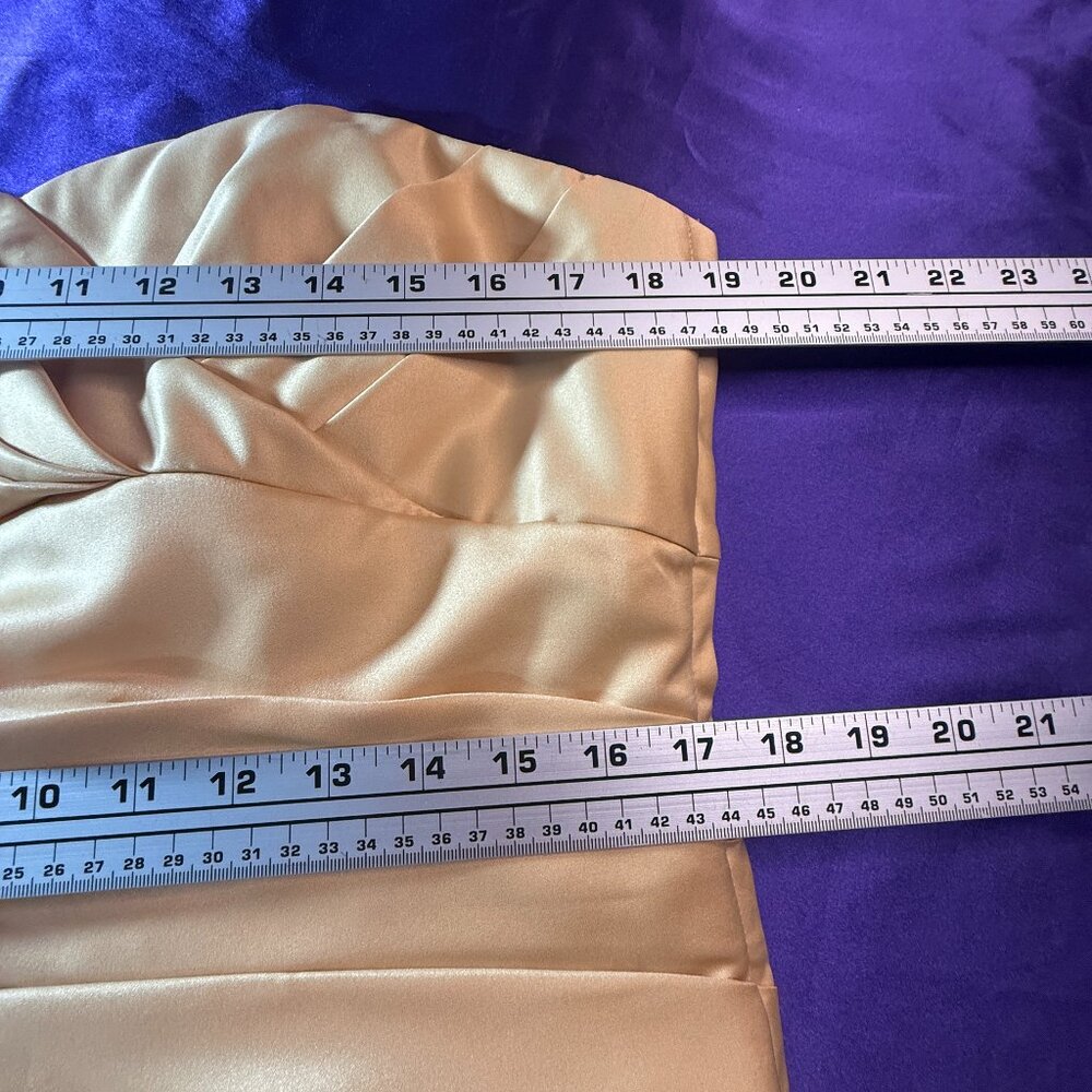 📌Forever Yours Gold Strapless Plated Bridesmaid - Prom - Formal Dress - Picture 12 of 16